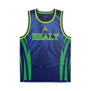 Conjunto de Camiseta y Pantalones Cortos de Baloncesto HEALY con Estampado Degradado, Uniforme Sublimado de Malla Transpirable de Secado Rápido con Número Personalizado - Product Image 1