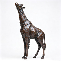 Figurines de faune africaine en bronze artisanales Lion Éléphant Girafe Rhinocéros Zèbre Hippopotame Guépard Buffle Collection de décoration Safari