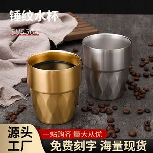 Stainless Steel Tumbler 304 Double Wall Vacuum Insulated Gold Silver For <b>Coffee</b> Tea Party Beverage Cup - Product Image 5