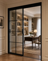 Porte coulissante en verre trempé avec cadre étroit, style moderne et minimaliste, en aluminium, pour séparation de pièce (chambre), insonorisée