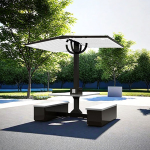 Stainless Steel Smart Seats Benches Wireless Charging USB Ports <b>Speakers</b> Outdoor Use for Parks Shopping Stainless Steel Smart Be - Product Image 5