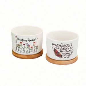 Frascos de Cerámica Blanca para Sublimación de 15 oz, Frascos de Cerámica Hechos a Mano, Modernos, con Tapa de Bambú, Reutilizables, Aptos para Lavavajillas y Microondas - Product Image 5