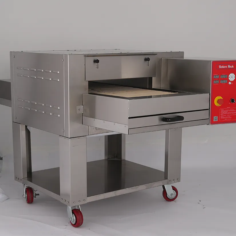 時間節約安定した品質の電気石ベルトコンベアベルトピザベーキングオーブン機器