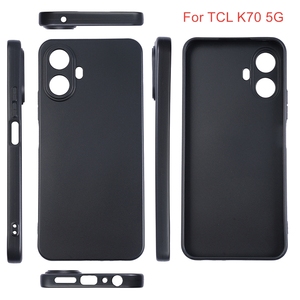 Coque de téléphone pour <span class=keywords><strong>TCL</strong></span> K70, noire, antidérapante, mate, en TPU souple, gel caoutchouc, fine, antichoc, protection arrière pour <span class=keywords><strong>TCL</strong></span> K70 Power K70 SE - Product Image 1