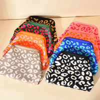 Pochette pour femme Flyknit Leopard Wave et motif géométrique, grande pochette de voyage pour articles de toilette, pochette de maquillage cosmétique