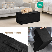 Escalier pour chien pour lit surélevé 22,5 po de hauteur, marchepieds 5 marches pour lit, rampes antidérapantes et équilibrées pour petits chiens et chats, rampe intérieure pour animaux de compagnie