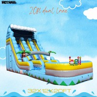 Vente chaude de toboggan aquatique gonflable en PVC pour parc sportif et centre commercial, utilisation en extérieur