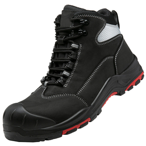 Botas tácticas impermeables de nylon negro DSF53 para exteriores, botas de seguridad para el trabajo con suela antipinchazos, diseño con cremallera y cordones. - Product Image 3