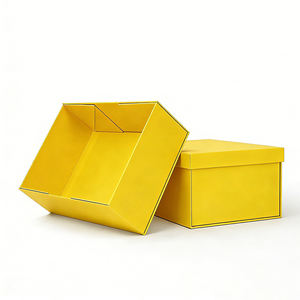 Cajas de Regalo de Papel Rígido Personalizadas con Tapa y Base Amarillas para Ropa, Joyería, Cosméticos y Venta al por Menor - Product Image 6