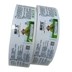 Agricultural product stikers with glossy lamiantion vinyl labels for logo roll Fertilizer stickers with strong adhesive glue