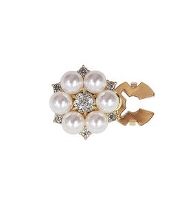 Boutons de manchette plaqués écologiques de luxe en perles et strass pour femmes, accessoires de robe, vente en gros - Product Image 6