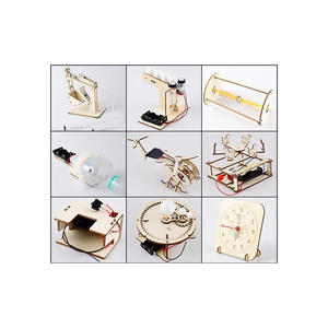 Kit d'expériences scientifiques XINCHEN XC-135, générateur à manivelle, jouet éducatif DIY pour les élèves de 4 à 6 ans, forme géométrique en bois - Product Image 1