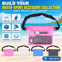 Pochette de taille pour téléphone en PVC transparent OEM personnalisée avec triple étanchéité, sangle réglable et quatre couleurs pour la natation, la pêche et les voyages