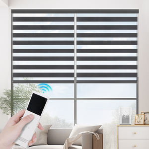 Persianas eléctricas con Control remoto automático, persianas de cebra motorizadas horizontales para ventanas de oficina en casa, protector solar con Motor incorporado - Product Image 4