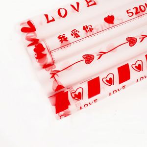 Papel de Regalo de Flores de PVC Recubierto para el Día de San Valentín y el Día de la Madre, 56x56cm, Envoltura para Ramos de Floristería, Impermeable, Rojo Transparente - Product Image 4