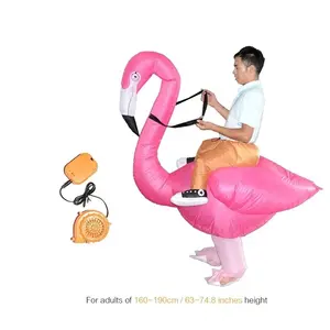 Atacado flamingo traje da mascote-Flamingo traje inflável para cosplay, fantasia de inflar para fantasia de halloween e festas, adereços para desempenho de palco