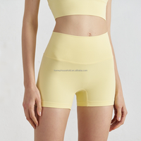 Shorts de sport et de yoga pour femme, personnalisables avec logo, double face brossée, style européen, taille haute, effet push-up