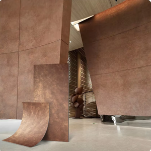 Échantillon gratuit de carreaux muraux ignifuges dorés MCM, panneau de façade extérieur en ciment, matériau de revêtement, carreaux de revêtement en pierre flexibles - Product Image 1