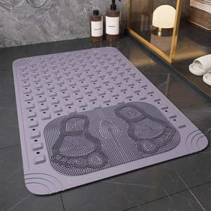 Tapis antidérapant pour salle de bain, tapis de massage pour les pieds en TPE rectangulaire, tapis de douche imperméable, tapis de toilette, couleur unie, design minimaliste - Product Image 3
