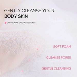 Laikou SAKURA สบู่เหลวทำความสะอาดร่างกายอ่อนโยนอ่อนโยนสบู่อาบน้ำมินิสำหรับการเดินทางสดใส - Product Image 4