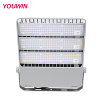 Éclairage de stade YOUWIN YWFLA-200W, 130LM/W, projecteurs LED à lentille PC, super luminosité, IP67, lumière extérieure, aluminium argenté, suspendus