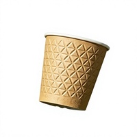 Couvercle de tasse à café en papier gaufré jetable, motif diamant de qualité supérieure, lettrage imprimé personnalisable, pour boissons chaudes à emporter