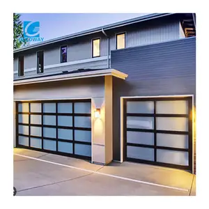 12x7 Residential Home Sectional Aluminum Glass Garage Doors Insulating Electric Garage Door