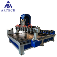 Machine de gravure CNC multi-têtes 4 axes pour 6 à 8 têtes, pour la sculpture rotative des pieds de canapé, de chaise et de table en bois - Fournisseur chinois