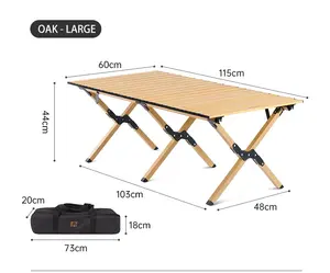 Aluminum Alloy Egg Roll Table Portable Outdoor Camping Picnic Folding Table