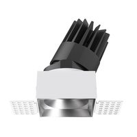 Plafonnier LED encastré carré réglable et dimmable IP65 en aluminium 8W 18W 25W CCT sélectionnable sans cadre COB