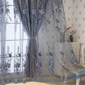 ستائر مطرزة بطبقتين بنقوش زهرية لغرفة النوم، ستائر شفافة أنيقة بسيطة على الطراز الاسكندنافي لغرفة المعيشة - Product Image 2