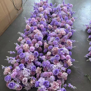 HK-FR007 Camino de Mesa de Flores Artificiales de Seda para Bodas, Camino de Mesa de Rosas para Decoración de Fiestas de Boda - Product Image 3
