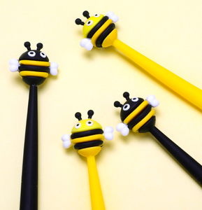 Stylo <span class=keywords><strong>gel</strong></span> en silicone en forme d'abeille mignon, largeur d'écriture de 0,5 mm, pour usage promotionnel - Product Image 4