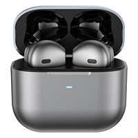 Earbud Nirkabel Semi Ear Hybrid TWS ANC ENC Peredam Kebisingan Aktif dengan 6 Mikrofon, Headset Kontrol Sentuh
