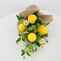 Plantes artificielles de citron de 37 cm, faux fruit en pot, arbre de citrons en plastique avec petit pot, mini plante artificielle pour l'intérieur et l'extérieur