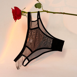 กางเกงชั้นในจีสตริงผู้หญิงแบบขายส่ง เซ็กซี่ ปักลายผีเสื้อ ผ้าลูกไม้ซีทรู สายบาง เอวต่ำ รับผลิตแบบ OEM ODM - Product Image 6