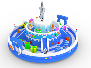 Château gonflable commercial à thème gâteau d'<span class=keywords><strong>anniversaire</strong></span>, décor de dessin animé, équipement de divertissement extérieur pour enfants, parc gonflable - Product Image 2