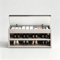 Banc à chaussures pour entrée de maison, meuble à chaussures étroit intégré de luxe, tabouret de rangement multifonctionnel long pour porte d'entrée
