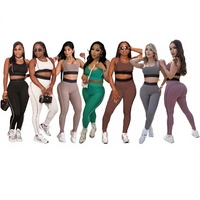Set Yoga Musim Panas Terbaru, Rompi Olahraga, Celana High Waist Pengangkat Pinggul, Kompresi Perut, Set Fitness
