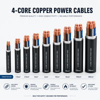 Cable Eléctrico Industrial de Alta Resistencia con Aislamiento de PE de 600V, 4 Hilos de Cobre Trenzado