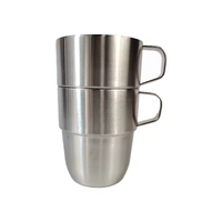 Tasse à café expresso en verre empilable de 300 ml (10 oz) avec isolation sous vide, en acier inoxydable, gobelet métallique incassable pour l'extérieur