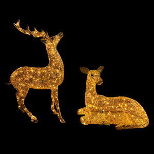 Tùy Chỉnh Ip65 3D Điêu Khắc Tuần Lộc Ngoài Trời Giáng Sinh Đèn Lễ Hội Chủ Đề Trang Trí Cho Chiếu Sáng Cảnh Quan - Product Image 1