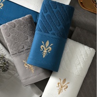 Serviette de Bain Personnalisée de Luxe Douce Brodée Jacquard 100% Coton Super Absorbante pour Gym, Fitness, Douche, Salle de Bain avec Logo
