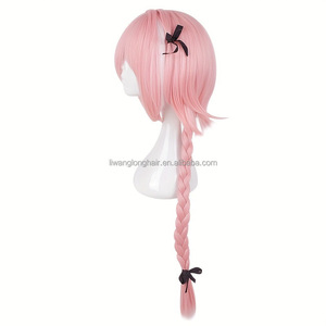 JAMBALAYA Peluca de Cosplay Rosa Trenzada de la Serie Fate/<span class=keywords><strong>Apocrypha</strong></span> del Personaje Astolfo para Niñas, Venta al por Mayor - Product Image 3