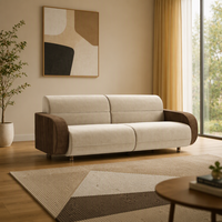 Ensemble de canapés à structure en bois, design modulaire transitoire, coussins rembourrés en éponge, profil bas moderne pour usage résidentiel haut de gamme