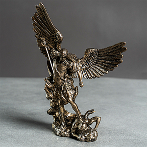 Figura de Resina del Arcángel Miguel, Pequeña Figura Abstracta de Ángel Católico, Estatua Religiosa Personalizada - Product Image 5