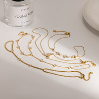 Gelang Rantai Jari Lintas Batas Baru dari Baja Anti Karat, Mode High-End, Geometris, dengan Pesona Mutiara dan Zirkon untuk Wanita