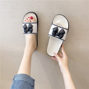 Jolies sandales féminines pantoufles pour femmes avec toboggans d'intérieur bowknot filles - Product Image 6