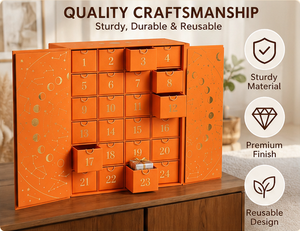 Custom <b>Orange</b> Advent Calendar Box with Drawers Rigid Cardboard Christmas Blind Box Mystery Packaging for Gift Wholesale - Product Image 5