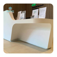 Comptoir de réception/bar de cuisine en pierre composite acrylique de luxe, surface solide pure, écologique et résistant à l'eau – Vente directe usine